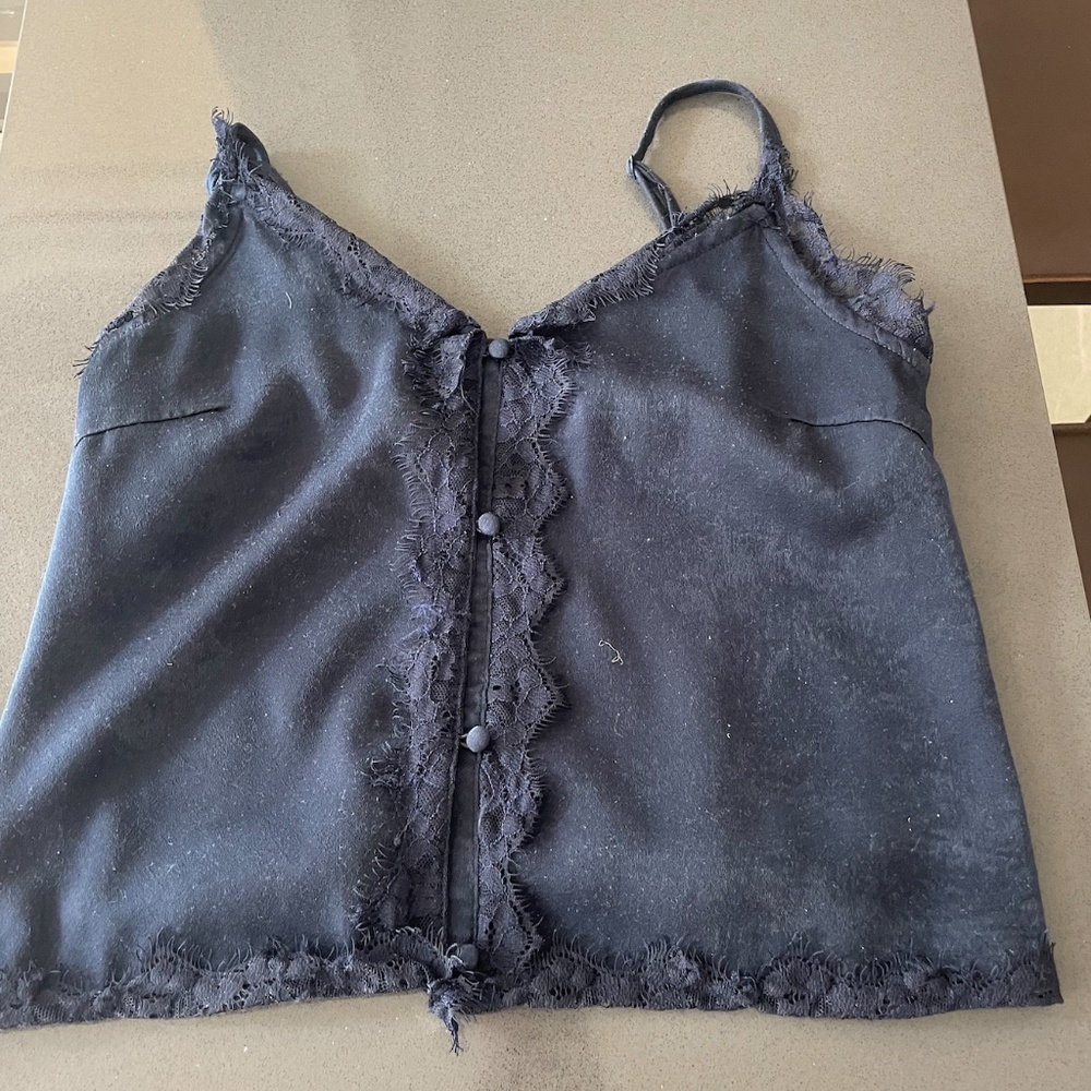 Navy Lace Tank